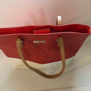 Kenneth Cole Reaction Red and White Tote Bag-Pre Owned